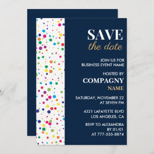 Invitación Fiesta de negocios invita a guardar la fecha Confe