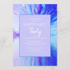 Invitación Fiesta de Nido Vacío Abstracto Azul Púrpura