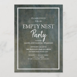 Invitación Fiesta de Nido Vacío con Textura Gris y Plateado