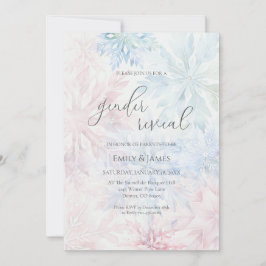 Invitación Fiesta de nieve rosa azul rosado revelado de géner