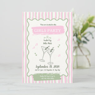 Invitación Fiesta de niñas rosadas lindas