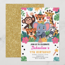 Fiesta de niños con animales lindos del zoológico