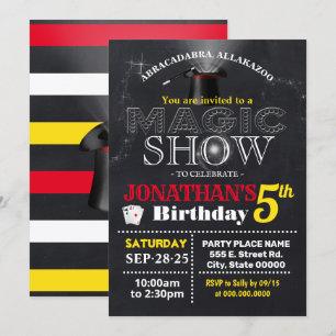 Invitación Fiesta de niños de bash en espectáculo mágico