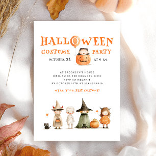 Invitación Fiesta de niños de Halloween con calabaza suave