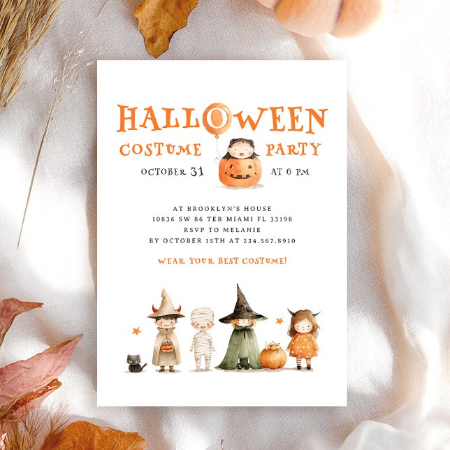 Invitación Fiesta de niños de Halloween con calabaza suave (Subido por el creador)