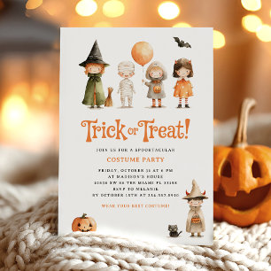 Invitación Fiesta de niños de Halloween con truco ingenioso