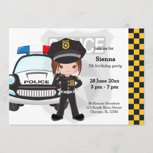 Invitación Fiesta de niños de la policía