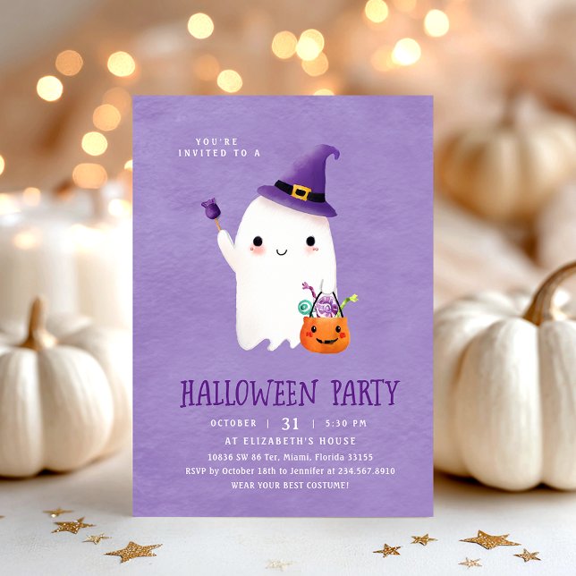 Invitación Fiesta de niños fantasma de Halloween (Subido por el creador)