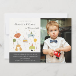 Invitación Fiesta de niños pequeños cachorros foto de cualqui