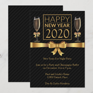 Invitación Fiesta de Noche Feliz Año Nuevo