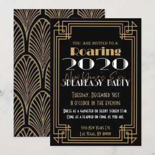 Invitación fiesta de Noche Vieja 20s 2020