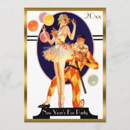 Invitación Fiesta de Noche Vieja del art déco del vintage