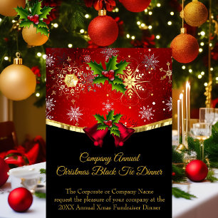 Invitación Fiesta de Nochebuena Corporativa de Gala Negra