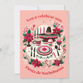 Invitación Fiesta de Nochebuena Flor de Pascua Esp