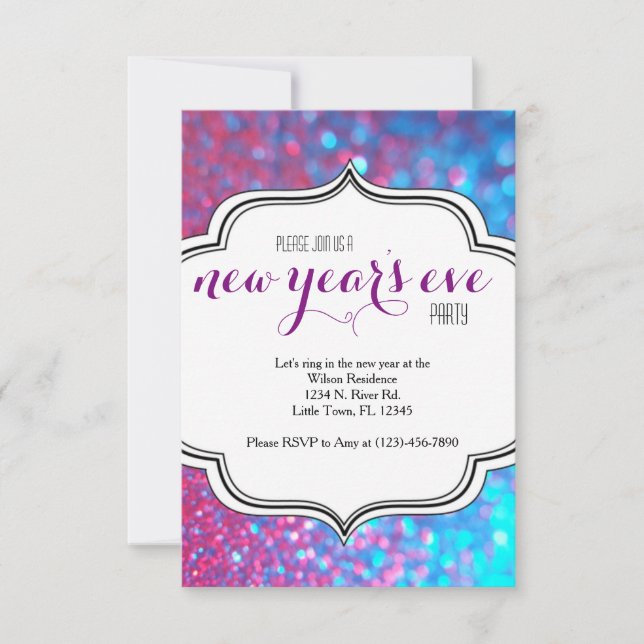 Invitación Fiesta de Nochevieja (Anverso)