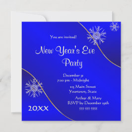 Invitación Fiesta de Nochevieja 2020 con luces azules