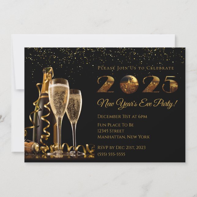 Invitación fiesta de Nochevieja 2025-Ball-NYC- (Anverso)