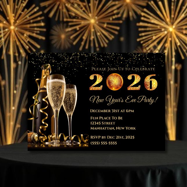 Invitación Fiesta de Nochevieja 2026 (2026 New Year's Eve Party Invitation)