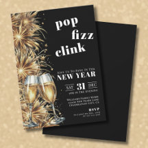 Fiesta de Nochevieja Black Gold Champagne Pop