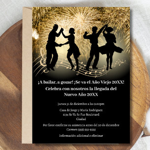 Invitación Fiesta de Nochevieja con Bailes Festivos Españoles