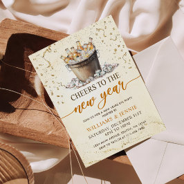 Invitación Fiesta de Nochevieja con Cheers Gold 