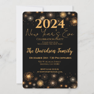 Invitación fiesta de Nochevieja de 2024