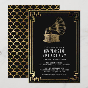 Invitación Fiesta de Nochevieja de Art Deco de los años 20