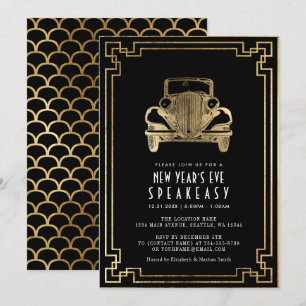Invitación Fiesta de Nochevieja de Art Deco de los años 20