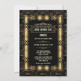 Invitación Fiesta de Nochevieja de Nochevieja de los años 20