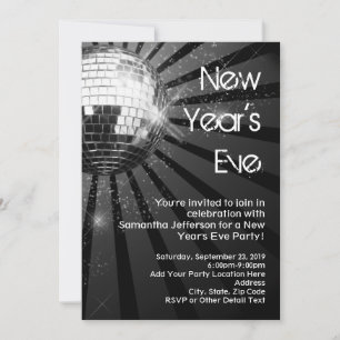 Invitación Fiesta de Nochevieja de Nochevieja de Silver Spark