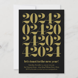 Invitación fiesta de Nochevieja de Oro 2024
