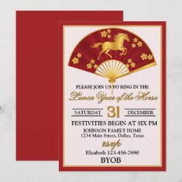 Invitación Fiesta de Nochevieja del Año Lunar del Caballo