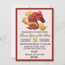 Invitación Fiesta de Nochevieja del Año Lunar del Caballo