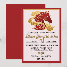 Invitación Fiesta de Nochevieja del Año Lunar del Caballo