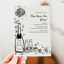 Fiesta de Nochevieja dibujada a mano moderna