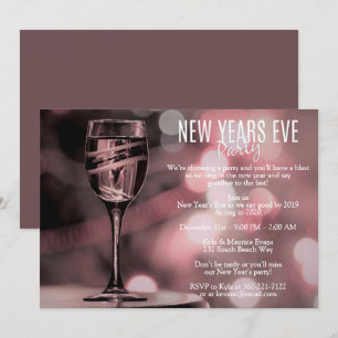 Invitación Fiesta de Nochevieja Elegante Años Blancos