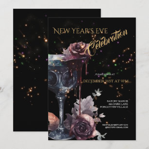 Invitación Fiesta de Nochevieja Glam Gótic