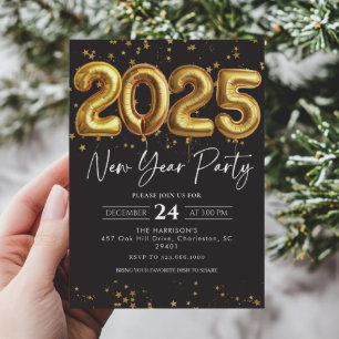 Invitación Fiesta de Nochevieja Globo de Oro 2025