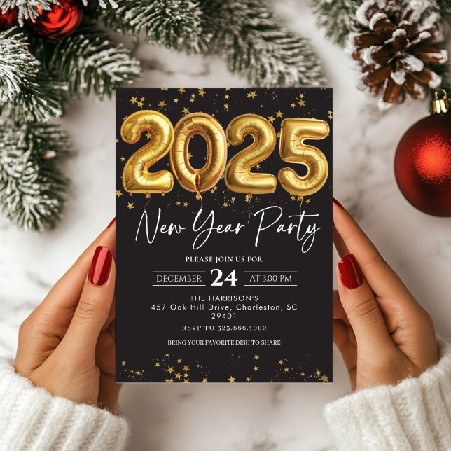 Invitación Fiesta de Nochevieja Globo de Oro 2025 (Subido por el creador)