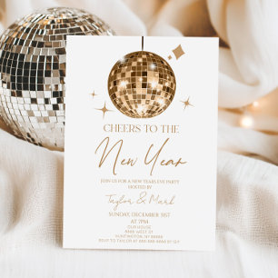 Invitación Fiesta de Nochevieja Nochevieja Disco de Oro