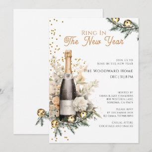 Invitación Fiesta de Nochevieja para recibir el año nuevo