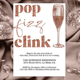 Invitación Fiesta de Nochevieja se burla de los Rosas de oro