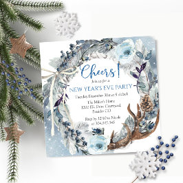 Invitación Fiesta de Nochevieja, vítores, espárragos de guirn