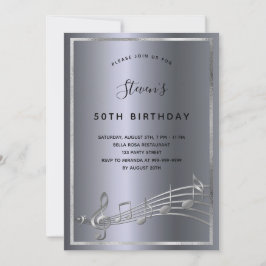 Invitación Fiesta de notas de oro de plata de cumpleaños