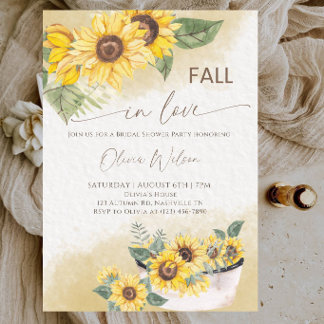 Invitación Fiesta de Novia Floral Otoñal Rústica