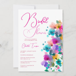 Invitación Fiesta de Novia Flores Coloridas