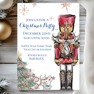 Invitación Fiesta de Nutcracker y Navidades de ratones