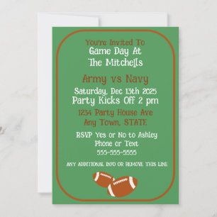 Invitación Fiesta de observación de fútbol del día del juego 