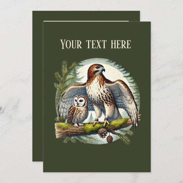 Invitación fiesta de observación de pájaros lindos (Anverso / Reverso)