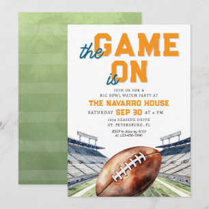 Invitación Fiesta de observación del partido de fútbol americ
